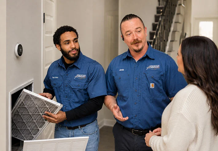 technicians with customer